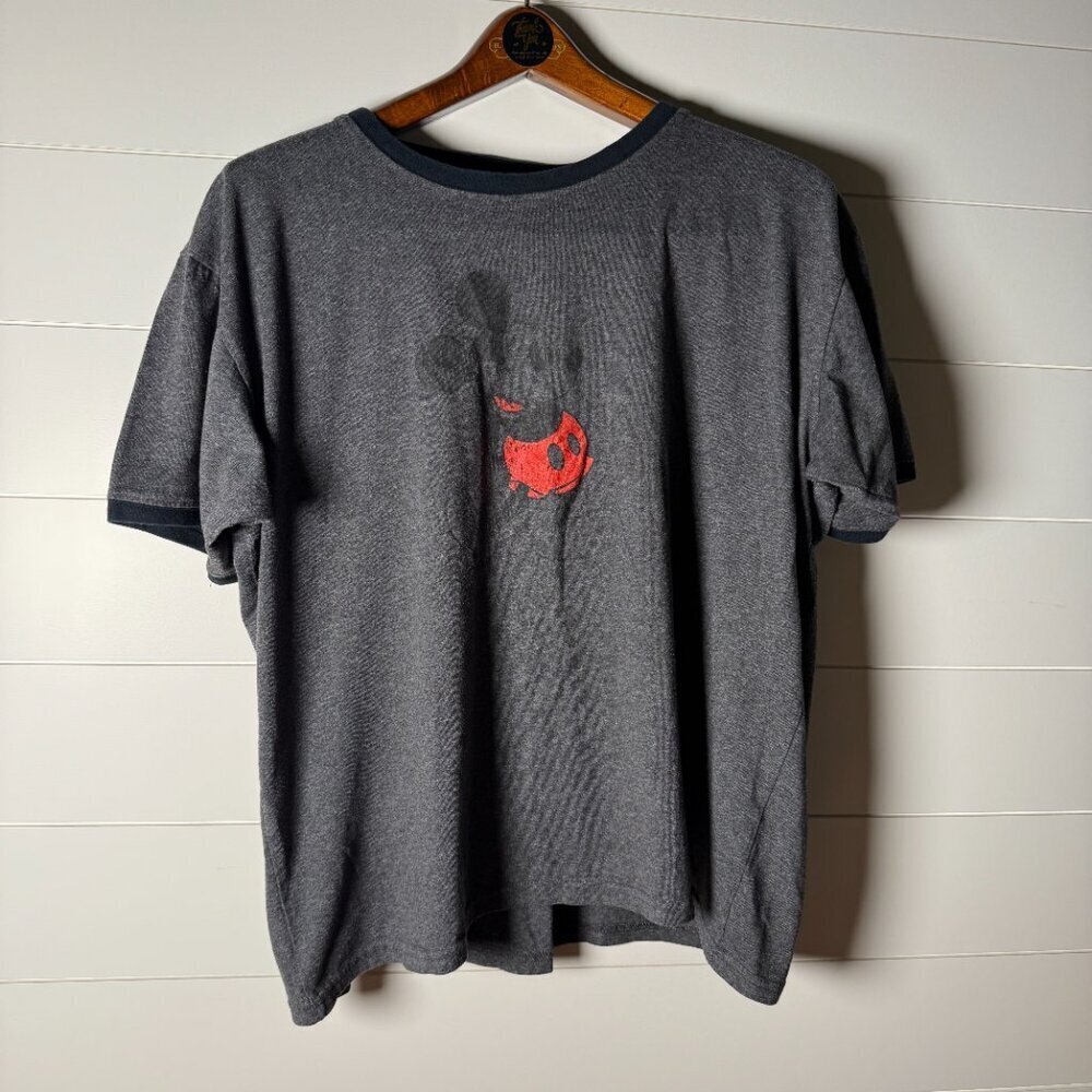 Mickey Mouse Disneyland Resorts Short Sleeve Gray w/ Black Trim T-Shirt Sz Large